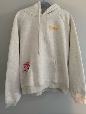 Dandy Cream Floral Embroidered Hoodie